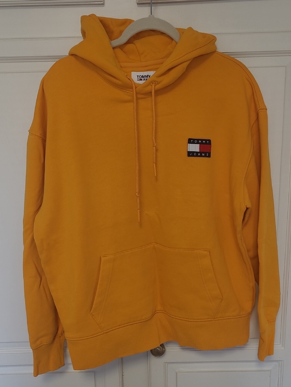 Tommy Hilfiger Men's Yellow Pullover Hoodie with Chest Logo